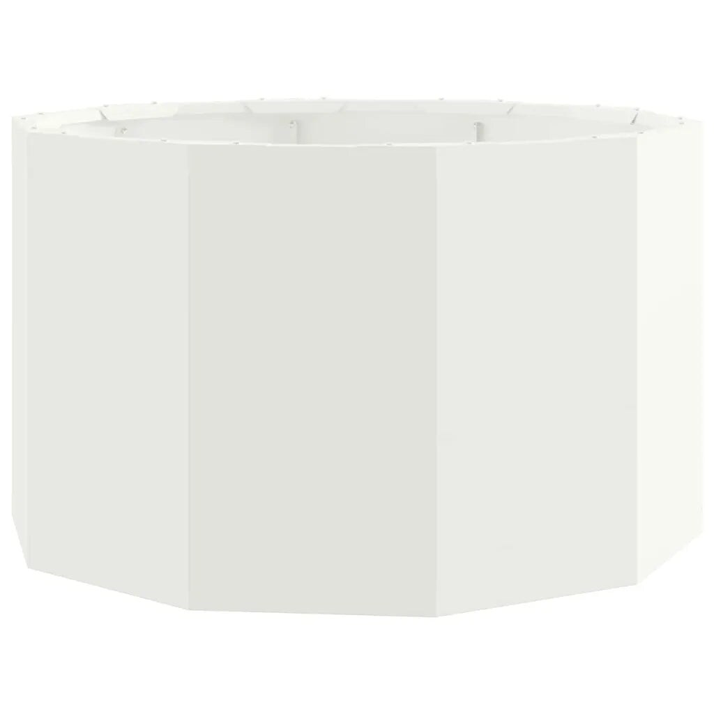 Helloshop26 - Runde Pflanzschale modernes Design Outdoor 60 x 60 x 35 cm chicer Look aus weißem Stahl