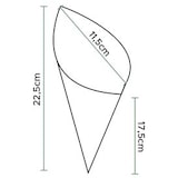 thumbnail of MONOUSO - Papieren Voedsel Kegel Vetvrij Kraft 22,5cm 80g (100 Stuks)