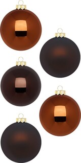 thumbnail of 20 Weihnachtskugeln 6cm Glas Christbaumkugeln Weihnachtsbaumkugeln Set braun Mix