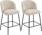 thumbnail of Barhocker Set mit Rückenlehne und Fußstütze Beige 68 cm Sitzhöhe ergonomisch gepolstert mit Stahlbeinen für Kücheninsel und Theke, 93x55x50 cm