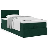 thumbnail of vidaXL Ottoman-Bett mit Matratze Dunkelgrün 80x200 cm Samt