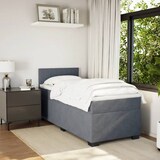 thumbnail of vidaXL Boxspringbett mit Matratze Dunkelgrau 90x200 cm Samt