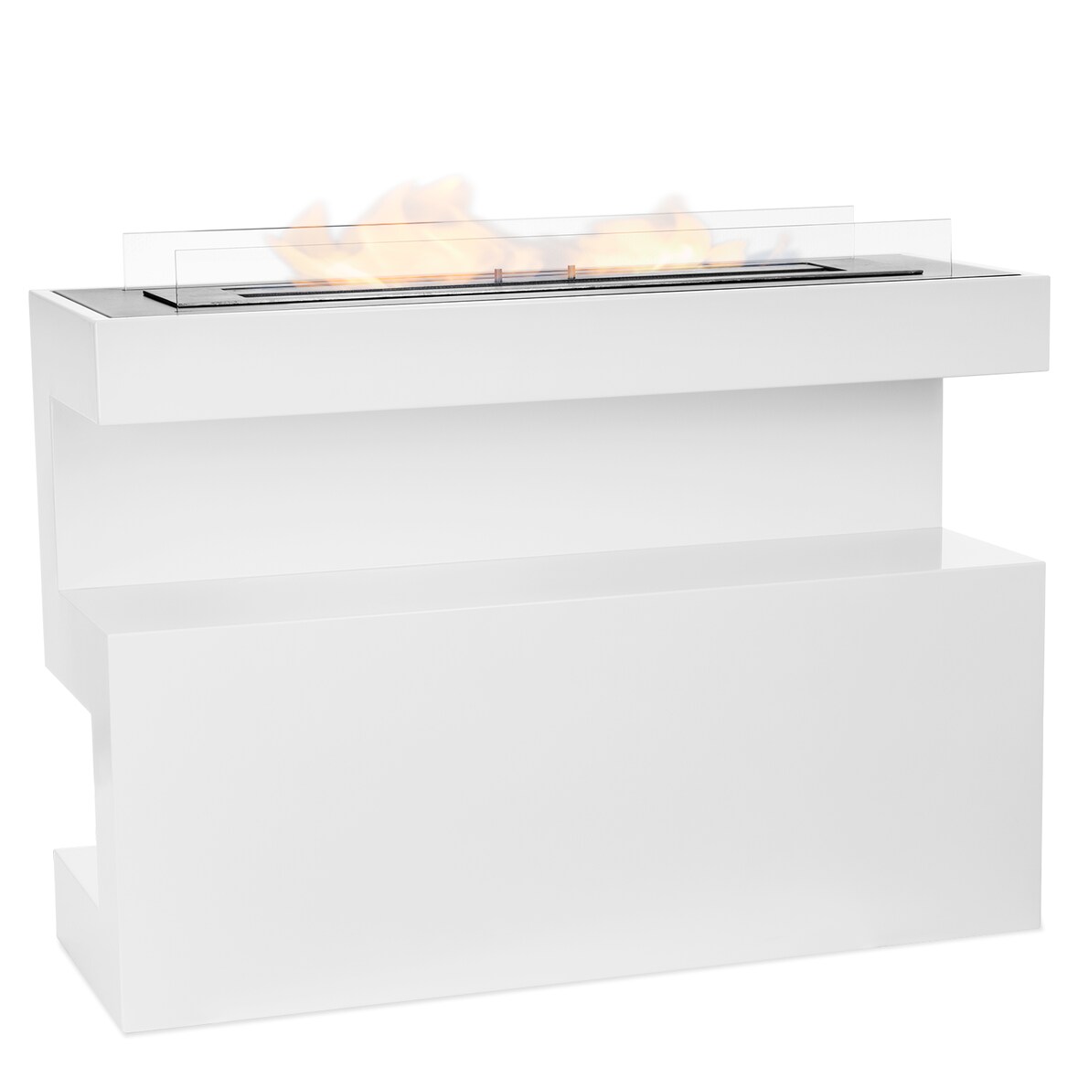 Moritz  Standkamin Raumteiler 100 x 35 x 76 cm Bio Ethanol-Brenner Deko Kamin Feuerstelle Ethanol-Kamin Ofen