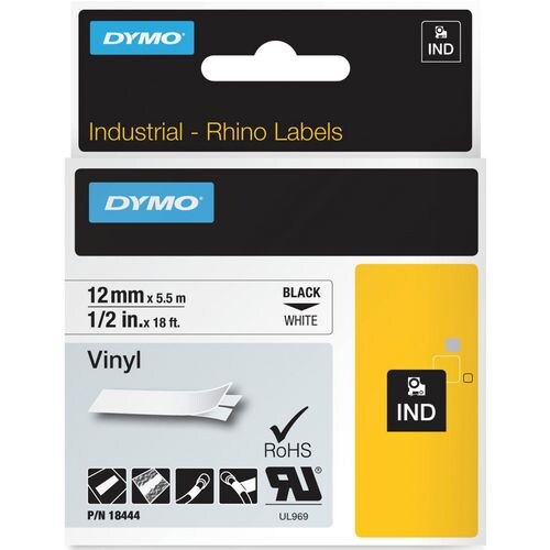 DYMO Cinta de vinilo de colores RHINO de 12 mm para etiquetas D1