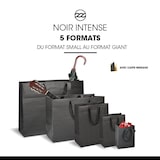 thumbnail of Grote horizontale zwarte kraft tas met koordhandvatten 39 + 18 x 29 cm per 60 - Gimex