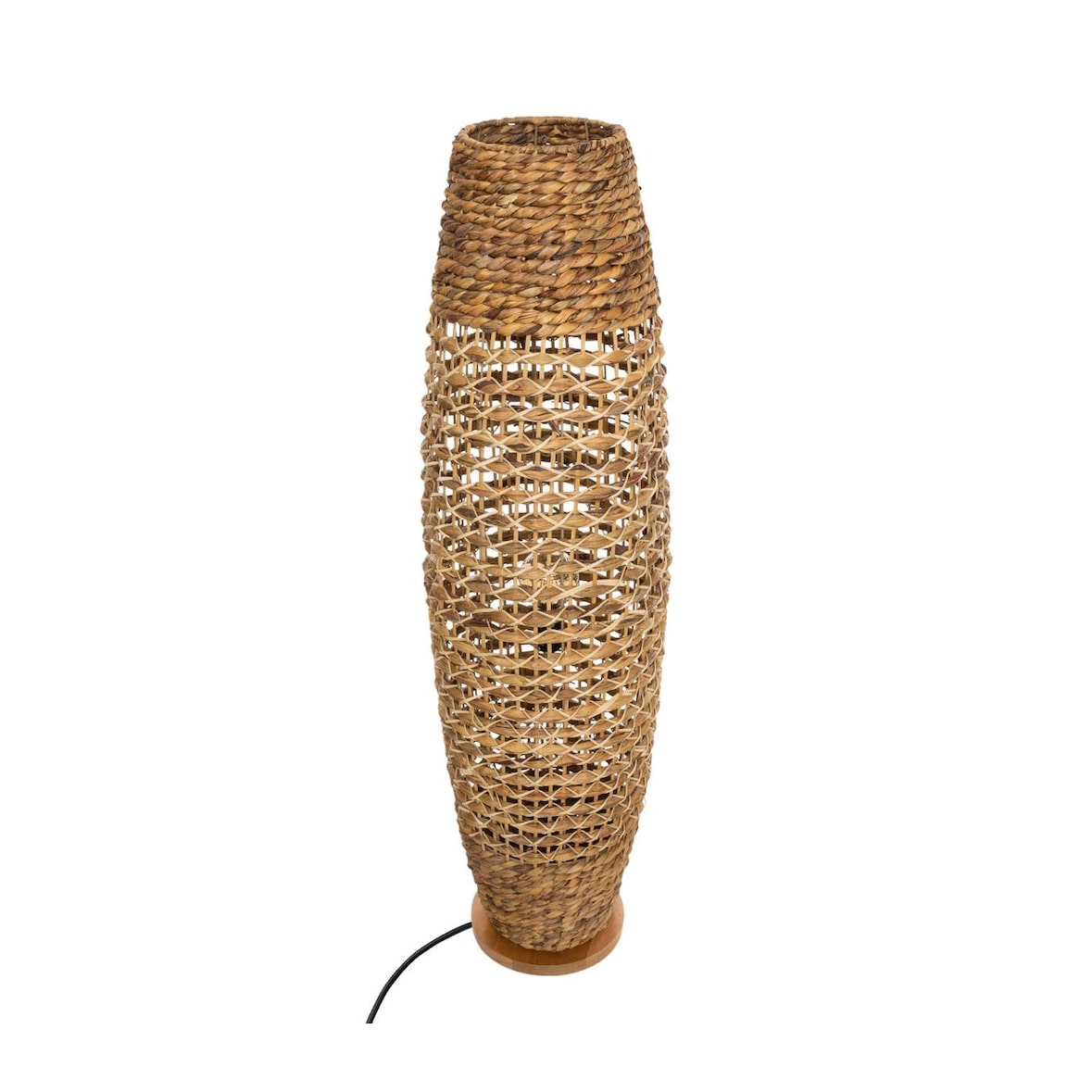 Lampadaire en métal et bois naturel H 118 cm
