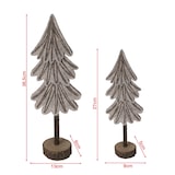 thumbnail of Rebecca Mobili Set 2 Mini Alberi di Natale in Feltro Grigio Marrone con Base in Legno