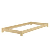 thumbnail of Niederflurbett Futonbett Einzelbett Bodenbett 90x200 Kiefer massiv wählbares Zubehör V-60.51-09 ohne Zubehör