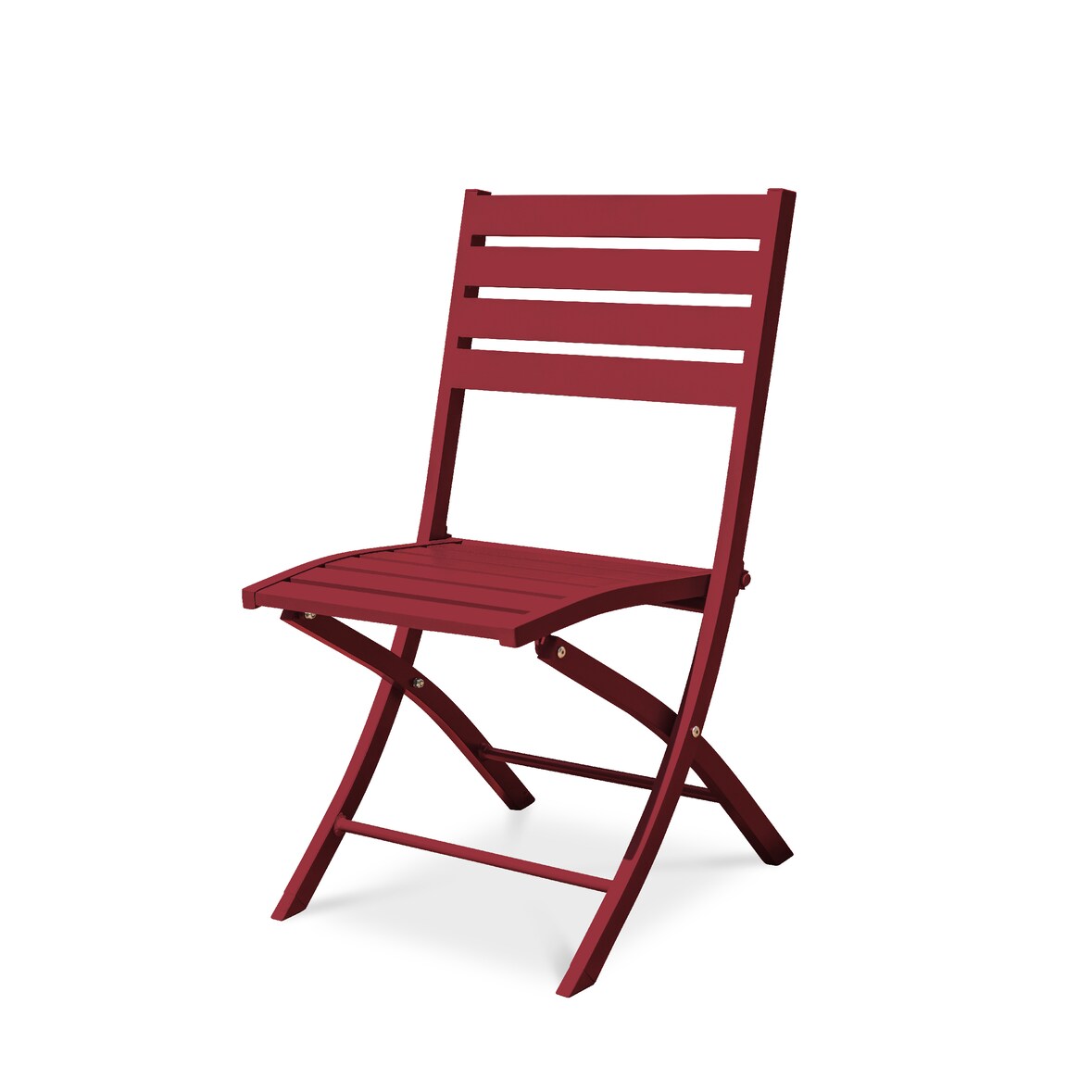 Chaise de jardin pliante en aluminium rouge carmin - MARIUS