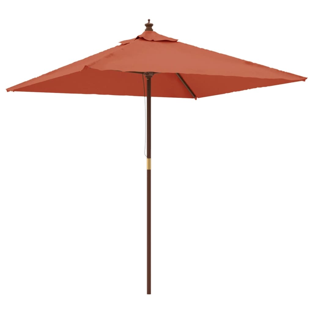 Helloshop26 - Gartenschirm mit Holzstange 198 x 198 cm orange 02_0008363