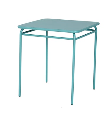 METRO PROFESSIONAL Mesa de exterior , empilhável, aço, 68 x 68 cm, quadrada, azul