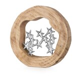 thumbnail of Dekofigur Sternenhimmel aus Mangoholz und Aluminium 27,5 cm Holzfigur mit Sternen im modernen Design Handarbeit Unikat für Kommode oder Fensterbank