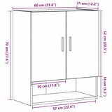 thumbnail of vidaXL Wandschrank Schwarze Eiche 60 x 31 x 70 cm Holzwerkstoff