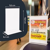 thumbnail of HMF Acryl Tischaufsteller DIN A6, Doppelseitiger T-Ständer Aufsteller, Hochformat, Glasklar