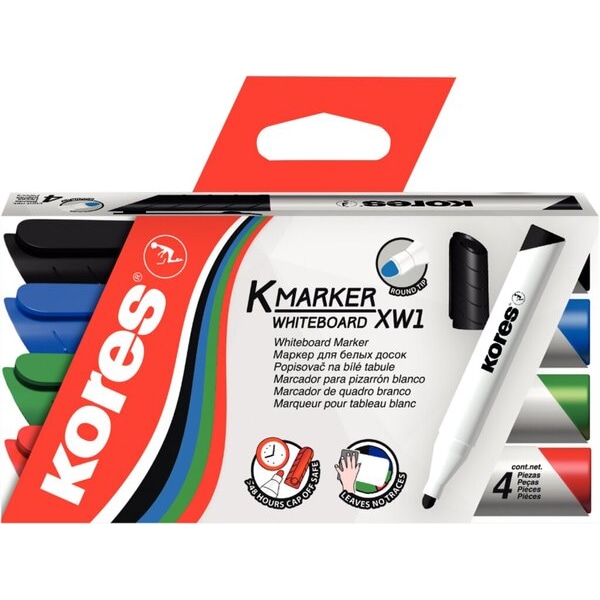 Etui de 4 marqueurs K-Marker, pour tableaux blancs