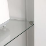 thumbnail of HOMCOM alacena de cocina mueble auxiliar de cocina con puerta de vidrio y estantes ajustables para salón comedor 76x36x160 cm blanco