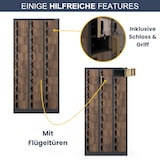 thumbnail of Schließfachschrank Spind PORTO - 33 Fächer, Etikettenhalter | Wertfachschrank Umkleideschrank Metall Kleiderspind, 185x90x45cm Anthrazit-Nussbaum