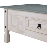 thumbnail of Couchtisch 100 x 60 cm mit Schublade Pinienholz weiß grau lasiert MEXICO