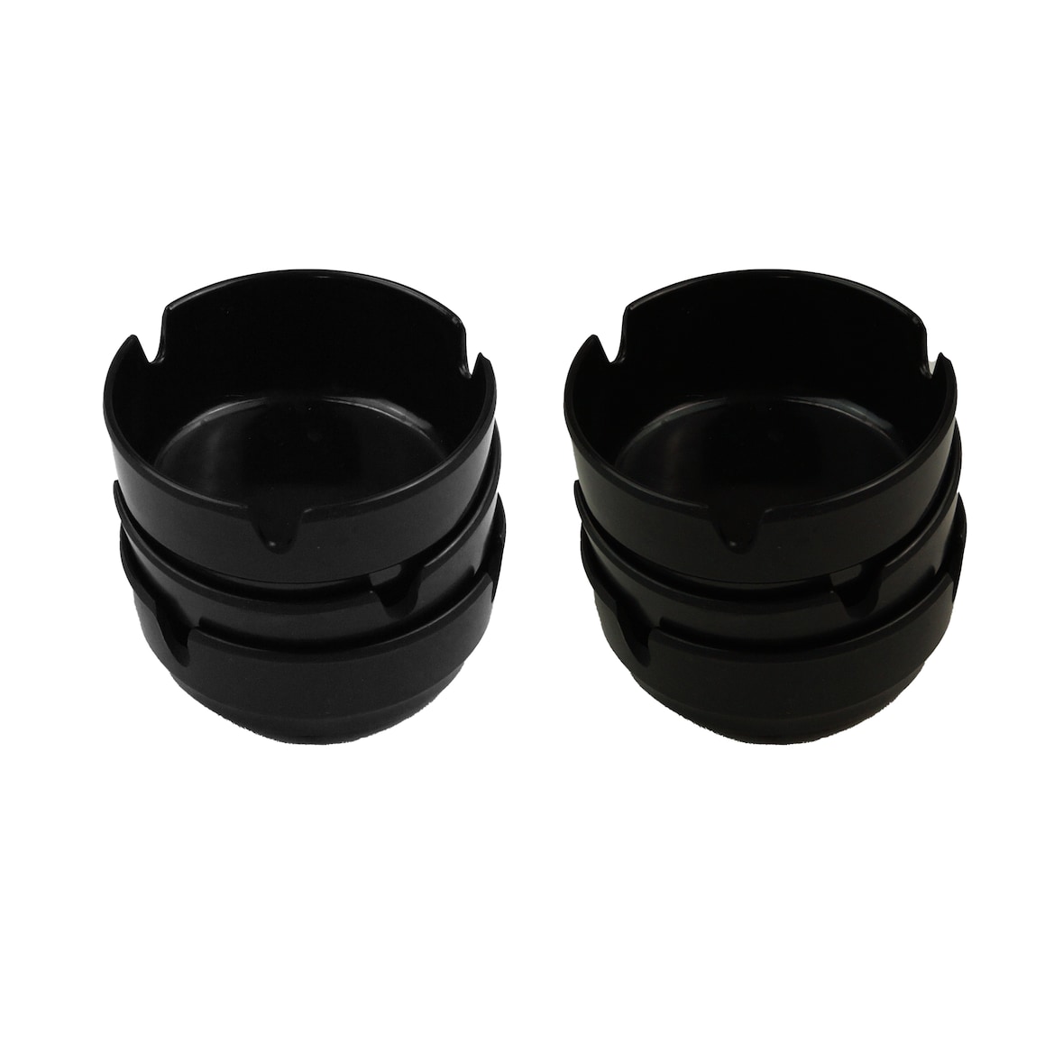 6 ceniceros de melamina negra ø 8 cm