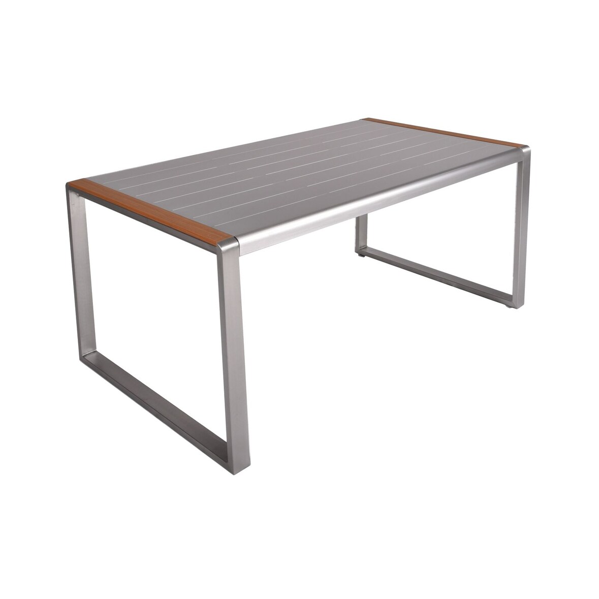 Tisch AVA, rechteckig; Alu-Gestell, Glastischplatte Slat-Look