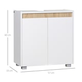 thumbnail of kleankin mueble para debajo del lavabo armario de suelo para baño armario bajo con 2 puertas y almacenamiento interior antivuelco 57x33x60 cm blanco