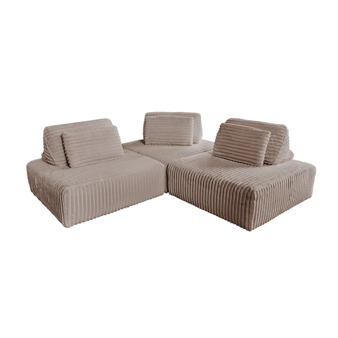 KAWOLA Modulsofa WIOLO SOFT 3 Module 3 Rückenkissen Weicher Breitcord taupe