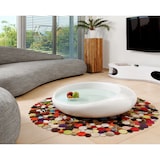 thumbnail of SalesFever salontafel rond | hoogglans gelakt | glasvezel | geïntegreerd wit glazen blad | B 100 x D 100 x H 25 cm | wit