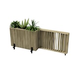thumbnail of HORTALIA Kit Jardinera Alta con ruedas 100 x 34 x h80 cm con barandilla abatible de 100cm