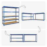 thumbnail of PROREGAL Schwerlastregal Giant Elephant | HxBxT 180x180x60cm | Fachlast 200kg | Blau | Steckregal Lagersystem Stecksystem Regalsystem