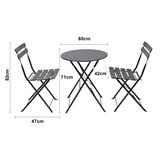 thumbnail of Albatros Bistroset 3-teilig Schwarz Bistrotisch mit 2 Stühlen klappbare Stühle und Tisch aus robustem Metall optimal als Balkonmöbel Set