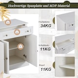 thumbnail of Merax Großes Sideboard, moderner Buffetschrank für Esszimmer und Wohnzimmer, 150 x 86 x 40 cm (L/B/H) – Antikweiß
