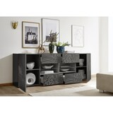 thumbnail of Matelpro - Buffet/bahut moderne 4 portes laqué gris brillant Orlane - Moderne & Design -Gris laqué brillant -  -Types de portes: Battantes