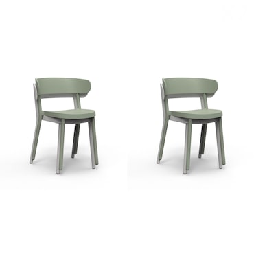 Resol CASINO Cadeira Interior, Exterior Set 2 Cinza Esverdeado