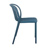 thumbnail of Lot de 4 chaises de terrasse en plastique bleu canard