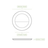 thumbnail of BIOZOYG 500 Stück Teller 22 cm, 2 Kammern Einwegteller, Zuckerrohr-Teller rechteckig für Menüs, umweltfreundlich, biologisch abbaubares Geschirr