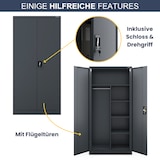 thumbnail of Mehrzweckschrank Metall abschließbar REKL Metallschrank | Schließfachschrank Putzmittelschrank Besenschrank Vorratsschrank, 185x90x45cm Anthrazit