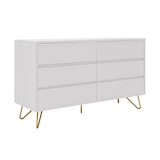 thumbnail of SalesFever Ladekast breed | 6 laden uittrekbaar | poten metaal met messinglegering | B 120 x D 40 x H 70 cm | wit