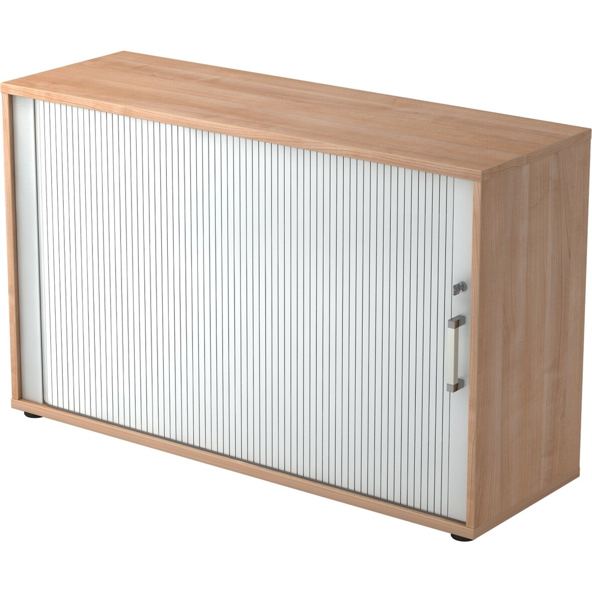 Rolladenschrank 2 OH BxTxH 120x40x74,8cm Griff CE Nussbaum/Silber