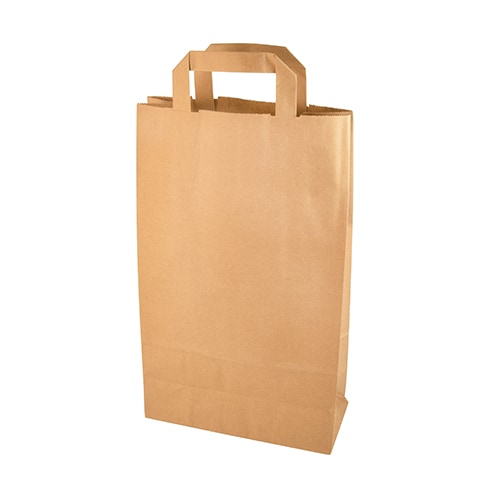 PAPSTAR 400 Tragetaschen, Papier 36 cm x 22 cm x 10 cm braun mit Tragegriff