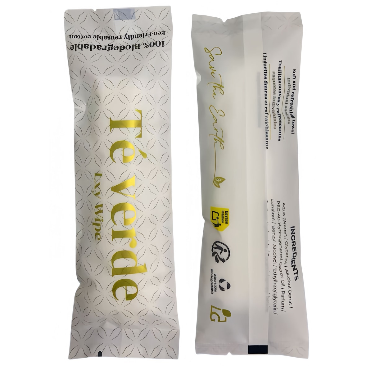 HOSTELBIO Toallitas húmedas algodón LUX "Roll-it" Té Verde 22x22 | 600 uds