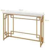 thumbnail of COSTWAY Console Tafel Marmer Goud Hal Tafel Smalle Gang Tafel met Geometrisch Metalen Frame Sofa Tafel Zijtafel