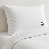 thumbnail of Benetton - Conjunto de cama king size de 4 peças: lençol plano (240x290cm), lençol justo (175x200cm), 2 fronhas (50x80cm) 100% algodão branco