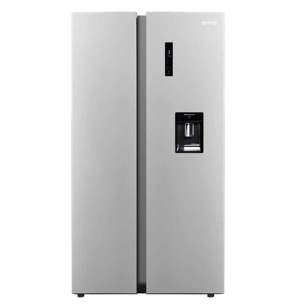 Frigorífico Americano EVVO F90Xe, 359 l + 203 l, Inox, Dispensador de agua