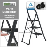thumbnail of Trittleiter 3-stufig klappbar TÜV/GS 150 kg Anti-Rutsch Trittflächen Klapptritt Leiter in Anthrazit