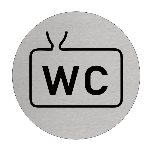 CombiCraft Aluminium Türschild 'Chemische Toilette' - Ø75mm mit 3M-Klebeband