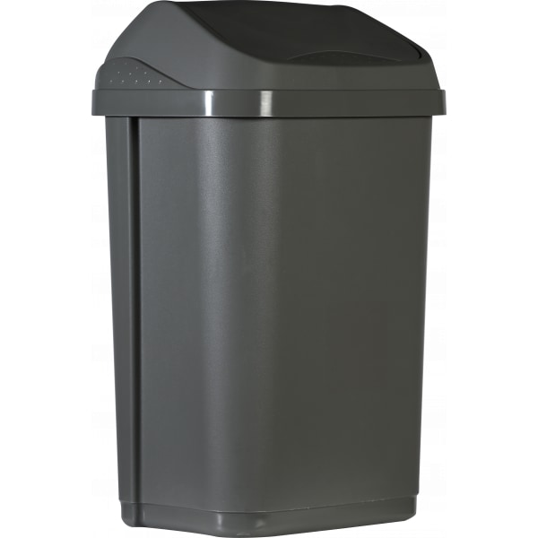 PROBBAX - ST-0015-GRY - Papelera con tapa basculante - 15 L de capacidad - 30,6 x 24,8 x 41,8 cm - Gris