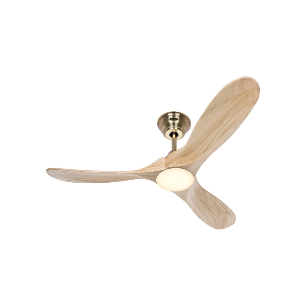 Eco Genuino L 122, Ventilatore ottone e legno con Luce, CasaFan