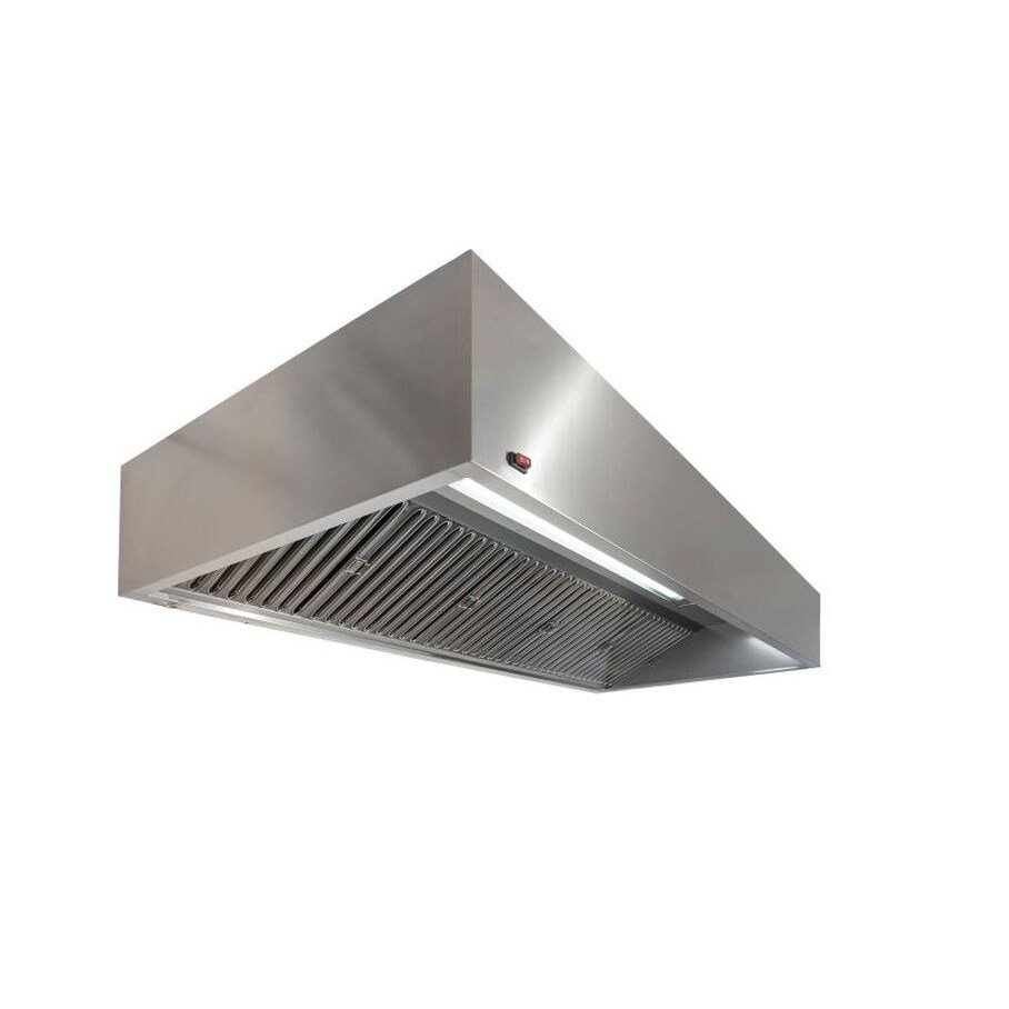 KBS Wandhaube Kubusform 1400x1100x450 mm Flammschutzfilter Typ F1 Edelstahl