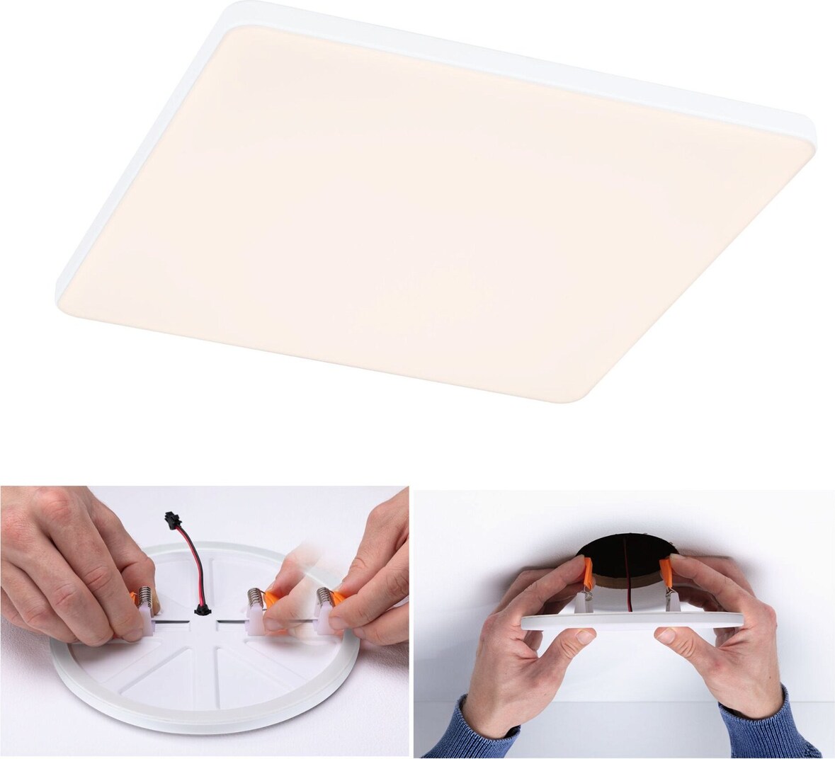 Paulmann VariFit LED Einbaupanel Veluna Edge IP44 eckig 200x200mm 1500lm 3000K Weiß dimmbar 79949