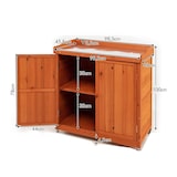 thumbnail of COSTWAY Mobile da giardino in legno, mobile contenitore con ripiano rimovibile, in lamiera d'acciaio